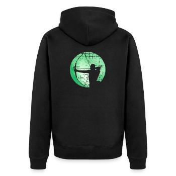 Tir à l'arc tir sport rétro cadeau vintage - Veste à capuche bio Premium Unisexe - noir - Dos - Nico (187cm)
