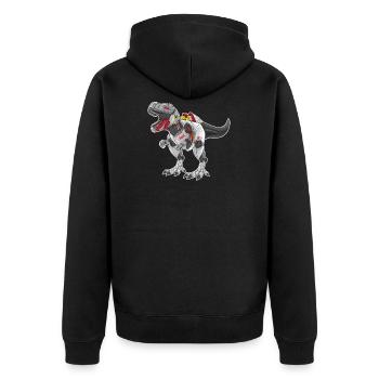 Robot T-Rex dinosaur Tyrannosaurus - Unisex Premium Organic Zip Hoodie - black - Back - Nico (187cm)