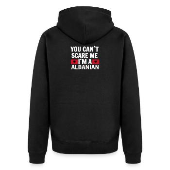 Albanischer Adler - Unisex Premium Bio Zip Hoodie - Schwarz - Hinten - Nico (187cm)
