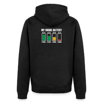 Idée cadeau Introvert Social Battery - Veste à capuche bio Premium Unisexe - noir - Dos - Nico (187cm)