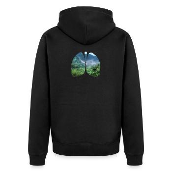 Environnement des poumons Conservation de la nature Changement de climat Durabilité - Veste à capuche bio Premium Unisexe - noir - Dos - Nico (187cm)