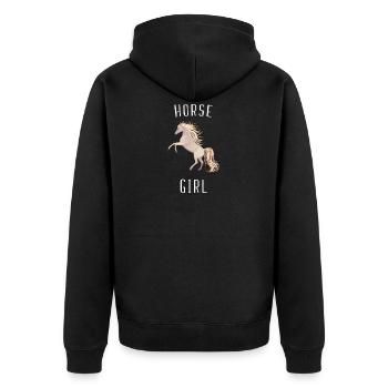 Fille de cheval qui aime la conception de chevaux - Veste à capuche bio Premium Unisexe - noir - Dos - Nico (187cm)