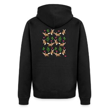 Fox Wolf Fennec Fox Cactus Cadeau Mignon - Veste à capuche bio Premium Unisexe - noir - Dos - Nico (187cm)