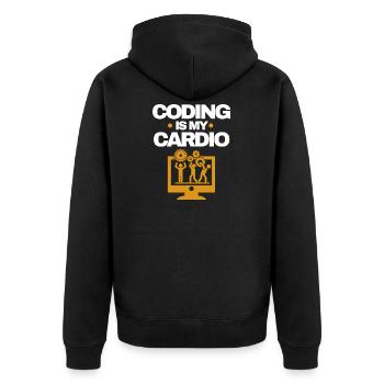 Développeur de logiciels - Veste à capuche bio Premium Unisexe - noir - Dos - Nico (187cm)