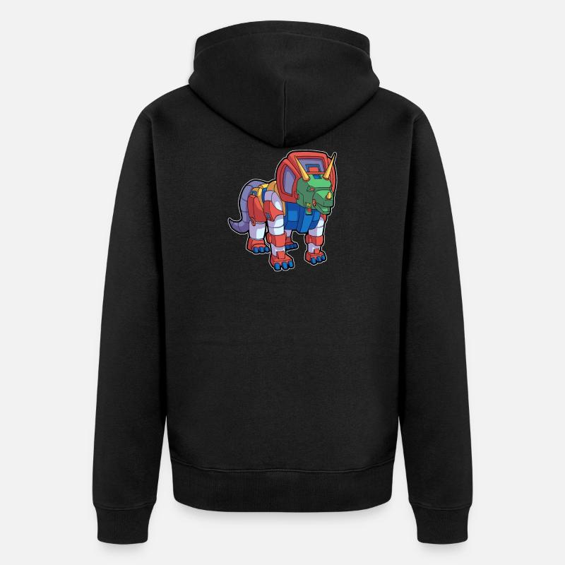Robot dinosaure tricératops - Veste à capuche bio Premium Unisexe - noir