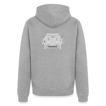 Faema e61 - Veste à capuche bio Premium Unisexe - gris chiné - Dos - Nico (187cm)