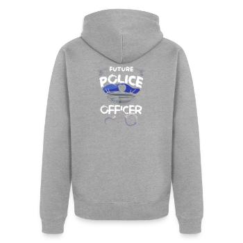 Polizist Polizei - Unisex Premium Bio Zip Hoodie - Grau meliert - Hinten - Nico (187cm)