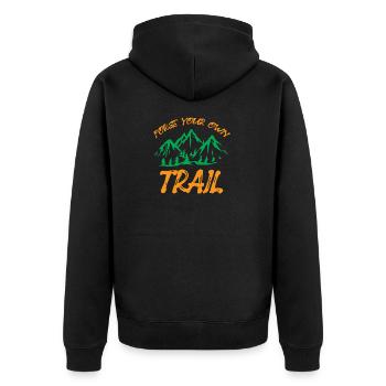 Hike Tramp Roam Walk Trek Wander Nature Mount Gift - Unisex Premium Organic Zip Hoodie - black - Back - Nico (187cm)
