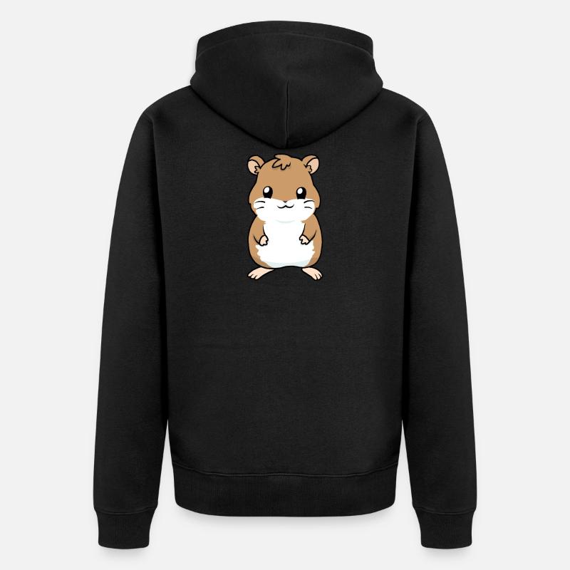 Petit bébé hamster - Veste à capuche bio Premium Unisexe - noir