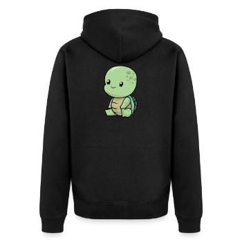 Petite tortue bébé - Veste à capuche bio Premium Unisexe - noir - Dos - Nico (187cm)