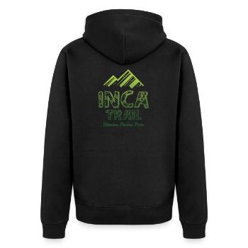 Inca Pfad - Machu Picchu - Peru - Unisex Premium Bio Zip Hoodie - Schwarz - Hinten - Nico (187cm)