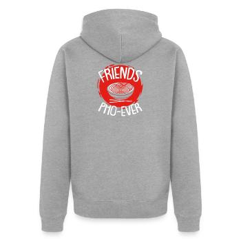 Friends Pho Ever - Vietnam, Suppe, Nudelsuppe - Unisex Premium Bio Zip Hoodie - Grau meliert - Hinten - Nico (187cm)