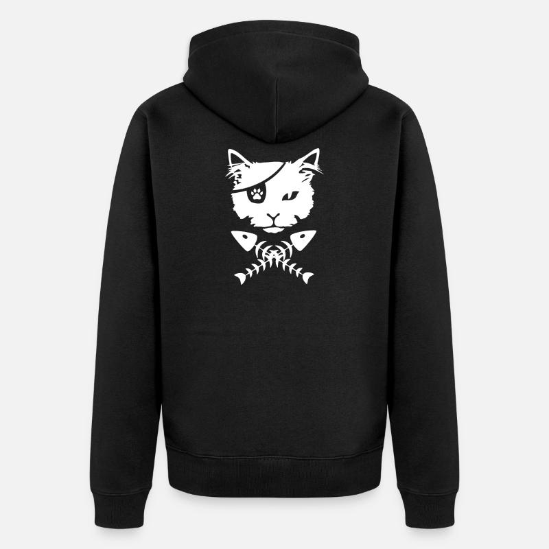 Chat pirate - Veste à capuche bio Premium Unisexe - noir