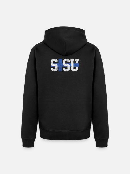 Sisu Finland Finsk Finsk - Premium økologisk unisex-hættejakke - sort