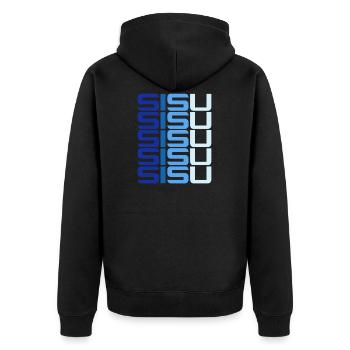 Sisu Soumi Finnish Finnish Finnish Finnish - Unisex Premium Organic Zip Hoodie - black - Back - Nico (187cm)