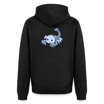 Scorpio Sternzeichen Skorpion - Unisex Premium Bio Zip Hoodie - Schwarz - Hinten - Nico (187cm)