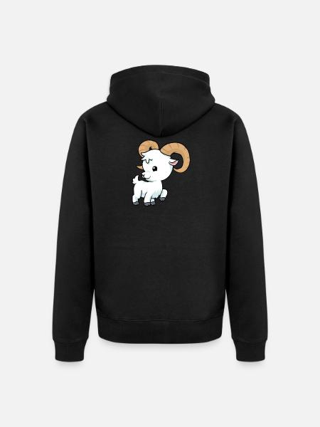 Aries Sternzeichen Widder - Unisex Premium Bio Zip Hoodie - Schwarz