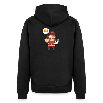 Piraten Ei Aye Kinder Ahoi Spaß Ostern Geschenk - Unisex Premium Bio Zip Hoodie - Schwarz - Hinten - Nico (187cm)
