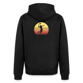 Volleyball Vintage - Veste à capuche bio Premium Unisexe - noir - Dos - Nico (187cm)
