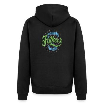 HAPPY FATHER´S DAY - Unisex Premium Bio Zip Hoodie - Schwarz - Hinten - Nico (187cm)