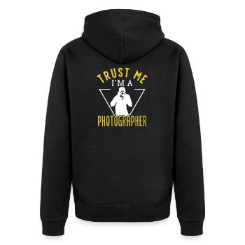 Photography Photographer Fan Lover Gift - Unisex Premium Bio Zip Hoodie - Schwarz - Hinten - Nico (187cm)