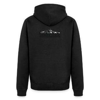 Großer Arber - Unisex Premium Bio Zip Hoodie - Schwarz - Hinten - Nico (187cm)