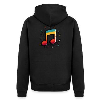 Retro music note musician band opera gift - Unisex Premium Organic Zip Hoodie - black - Back - Nico (187cm)