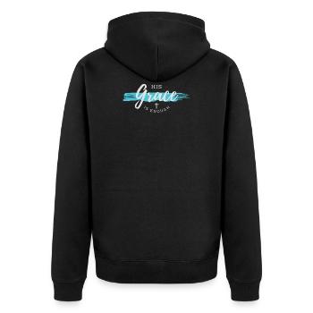 Grace, Christian gift, grace - Unisex Premium Organic Zip Hoodie - black - Back - Nico (187cm)