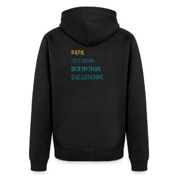 Vater Vatertags Vatertag Best Dad Geschenk - Unisex Premium Bio Zip Hoodie - Schwarz - Hinten - Nico (187cm)
