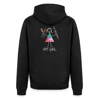 Artiste artiste artiste peinture fille femmes - Veste à capuche bio Premium Unisexe - noir - Dos - Nico (187cm)