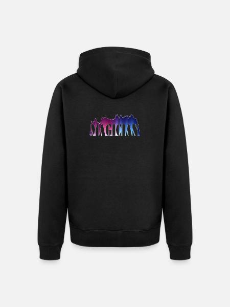 Magician Zauberer - Unisex Premium Bio Zip Hoodie - Schwarz