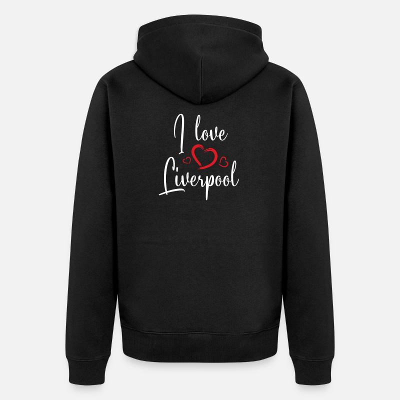 Liverpool - Unisex Premium Bio Zip Hoodie - Schwarz