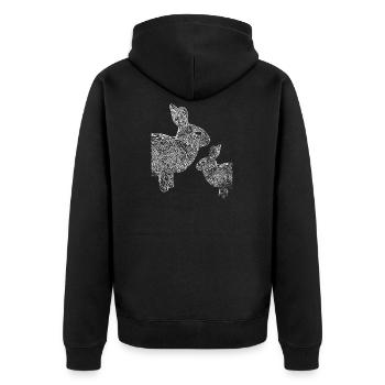 Cute Rabbit Hobby Breeding - Unisex Premium Organic Zip Hoodie - black - Back - Nico (187cm)