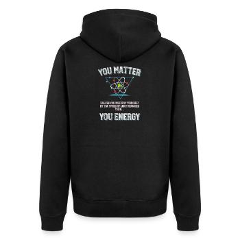 Produit You Matter You Energy Impression Funny Science - Veste à capuche bio Premium Unisexe - noir - Dos - Nico (187cm)