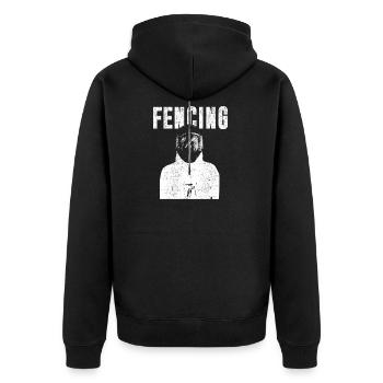 Fencing fencers - Unisex Premium Organic Zip Hoodie - black - Back - Nico (187cm)