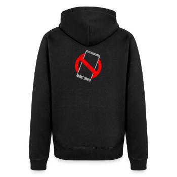 Enfance sans téléphone portable - smartphone, téléphone - Veste à capuche bio Premium Unisexe - noir - Dos - Nico (187cm)