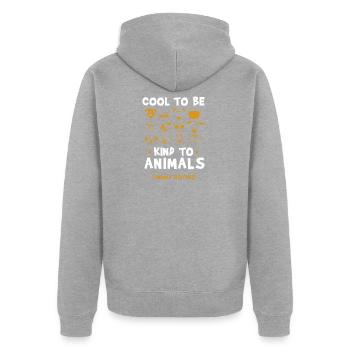 le bien-être des animaux - Veste à capuche bio Premium Unisexe - gris chiné - Dos - Nico (187cm)