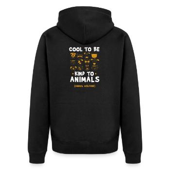 Tierschutz - Unisex Premium Bio Zip Hoodie - Schwarz - Hinten - Nico (187cm)