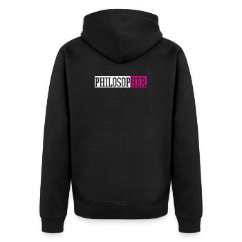 Philosopher Philosophy Teacher - Unisex Premium Organic Zip Hoodie - black - Back - Nico (187cm)