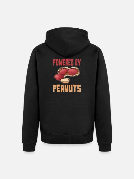 Peanut Lover Powered by Peanuts - Unisex Premium Organic Zip Hoodie - black