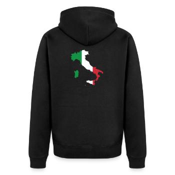 Italy Map Italian Flag Gift - Unisex Premium Organic Zip Hoodie - black - Back - Nico (187cm)