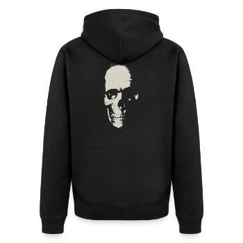 Halloween Skull In The Shadow - Unisex Premium Organic Zip Hoodie - black - Back - Nico (187cm)