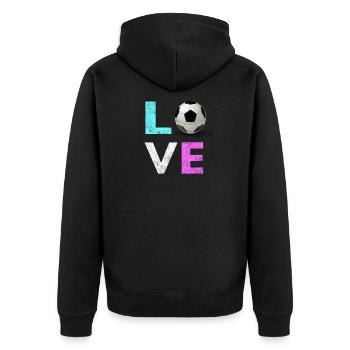 Les filles les plus mignonnes adorent la conception de cadeauxccer - Veste à capuche bio Premium Unisexe - noir - Dos - Nico (187cm)