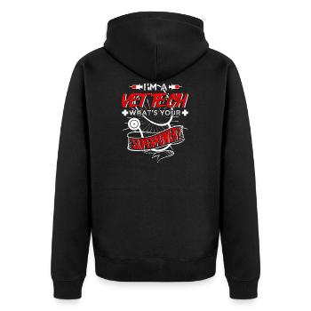 Vet Tech Veterinary Technician Job Title - Unisex Premium Organic Zip Hoodie - black - Back - Nico (187cm)
