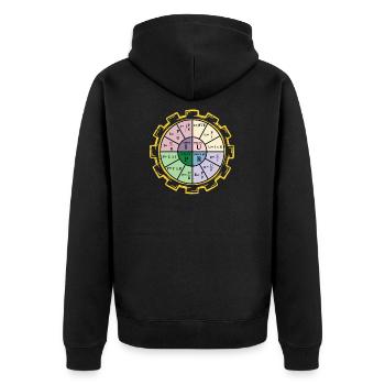 Elektriker Elektrotechnik Ingenieur Physiker - Unisex Premium Bio Zip Hoodie - Schwarz - Hinten - Nico (187cm)