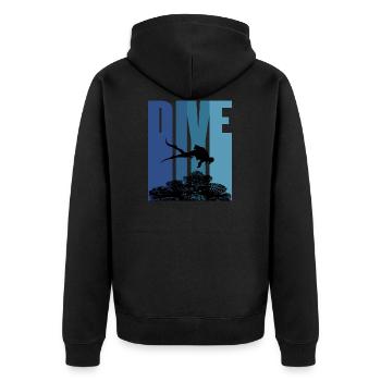 Cadeau de récif de corail pour plongeur - Veste à capuche bio Premium Unisexe - noir - Dos - Nico (187cm)