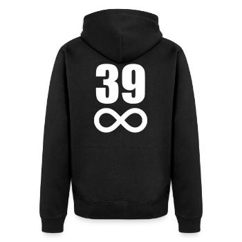 40 birthday 39 years infinite - Unisex Premium Organic Zip Hoodie - black - Back - Nico (187cm)