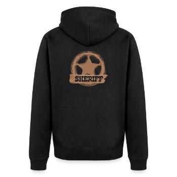 Sheriff Stern - Unisex Premium Organic Zip Hoodie - black - Back - Nico (187cm)