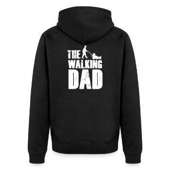 Funny The walking dad lawn mower shirt - Unisex Premium Organic Zip Hoodie - black - Back - Nico (187cm)