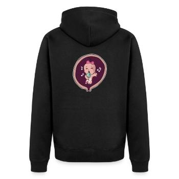 Pregnancy mother birth baby singer musician - Unisex Premium Organic Zip Hoodie - black - Back - Nico (187cm)